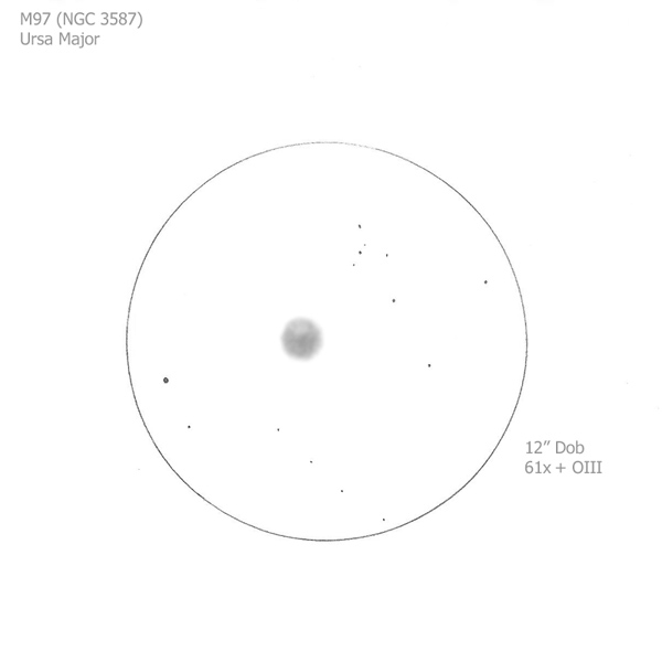 M97 (NGC 3857)/UMa 12" f/5 Dob 61x/OIII, S