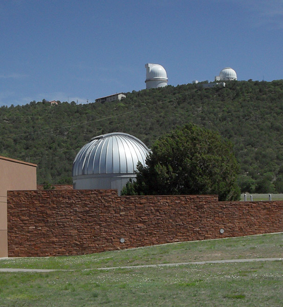 McDonald Observatory 107" and 82" domes from Visitor Center